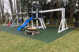 green rubber tile playground